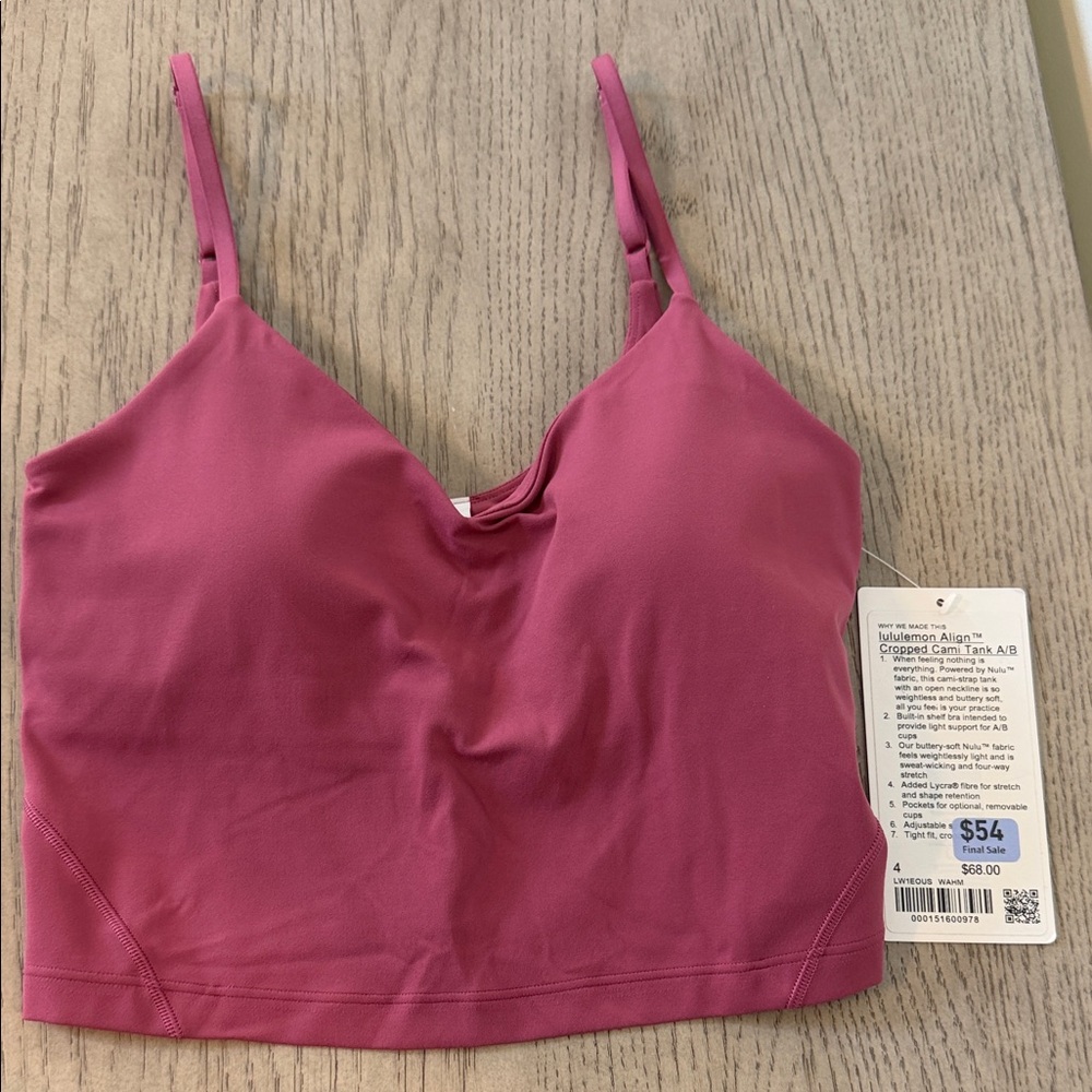 lululemon athletica Align Crop Tank – Raspberry Pink
